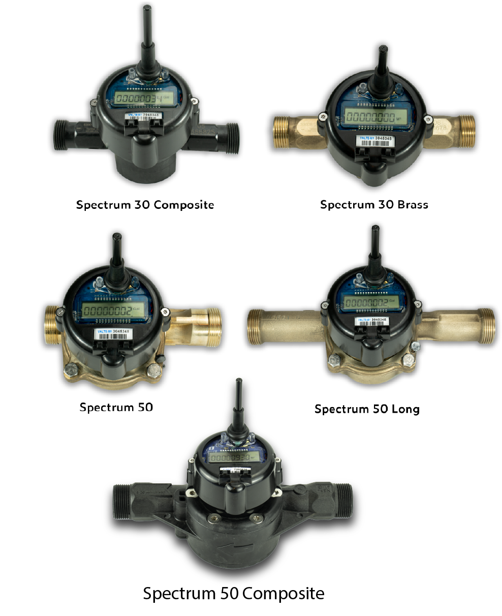 diagram of Spectrum Single Jet Water Meter Models
